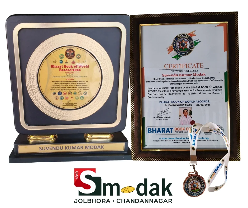 Bharat Book of World Records award and certificate for Suvendu Kumar Modak